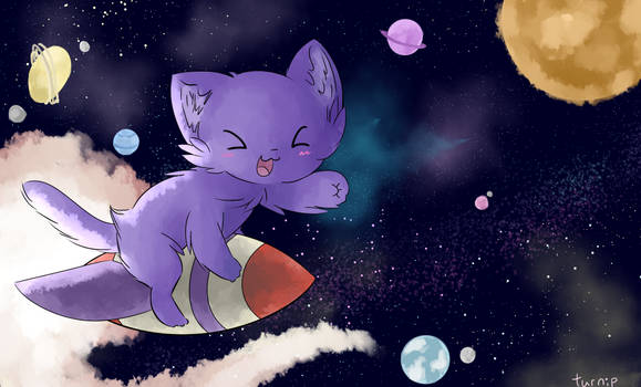 commission: kitty IN SPACE YEAAAAHH