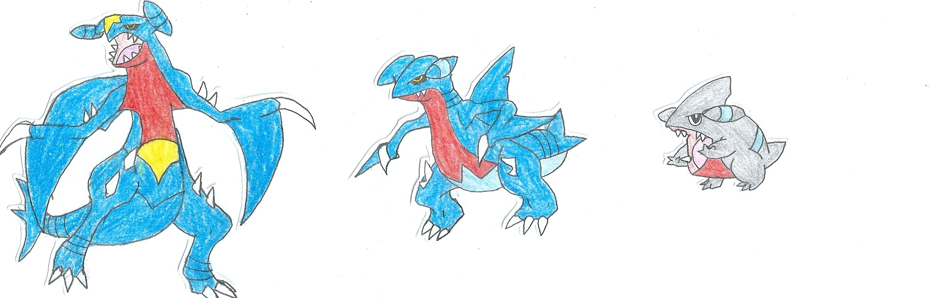 garchomp,gabite and gible by epicfail55 on DeviantArt