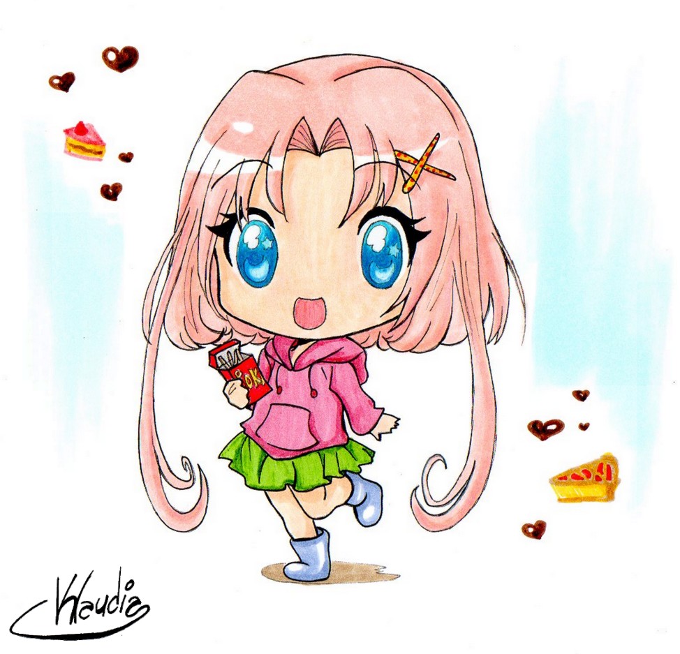 Girl Chibi_Poky- Cake and Chocolate Hearts