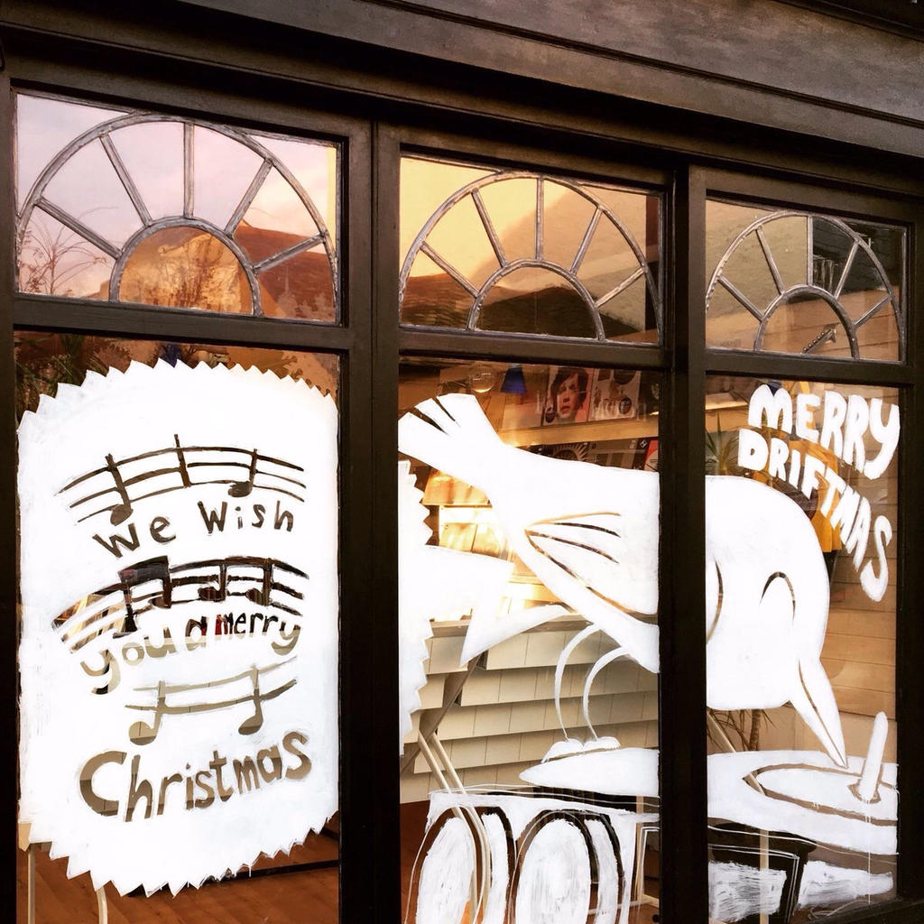 Robin Stylus Drift Records Window Painting by leeoconnor
