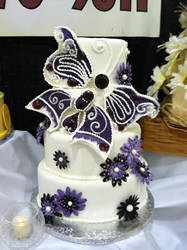 Purple Butterfly Wedding Cake