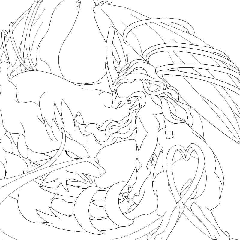 Suicune Used Constrict-Lineart