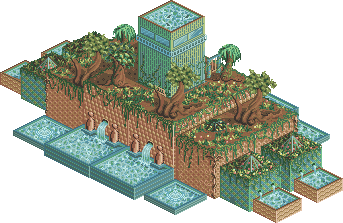 The hanging gardens of Babylon by lunar-eclipse