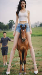 Tall girl 3.9m can't enjoy her ridding.