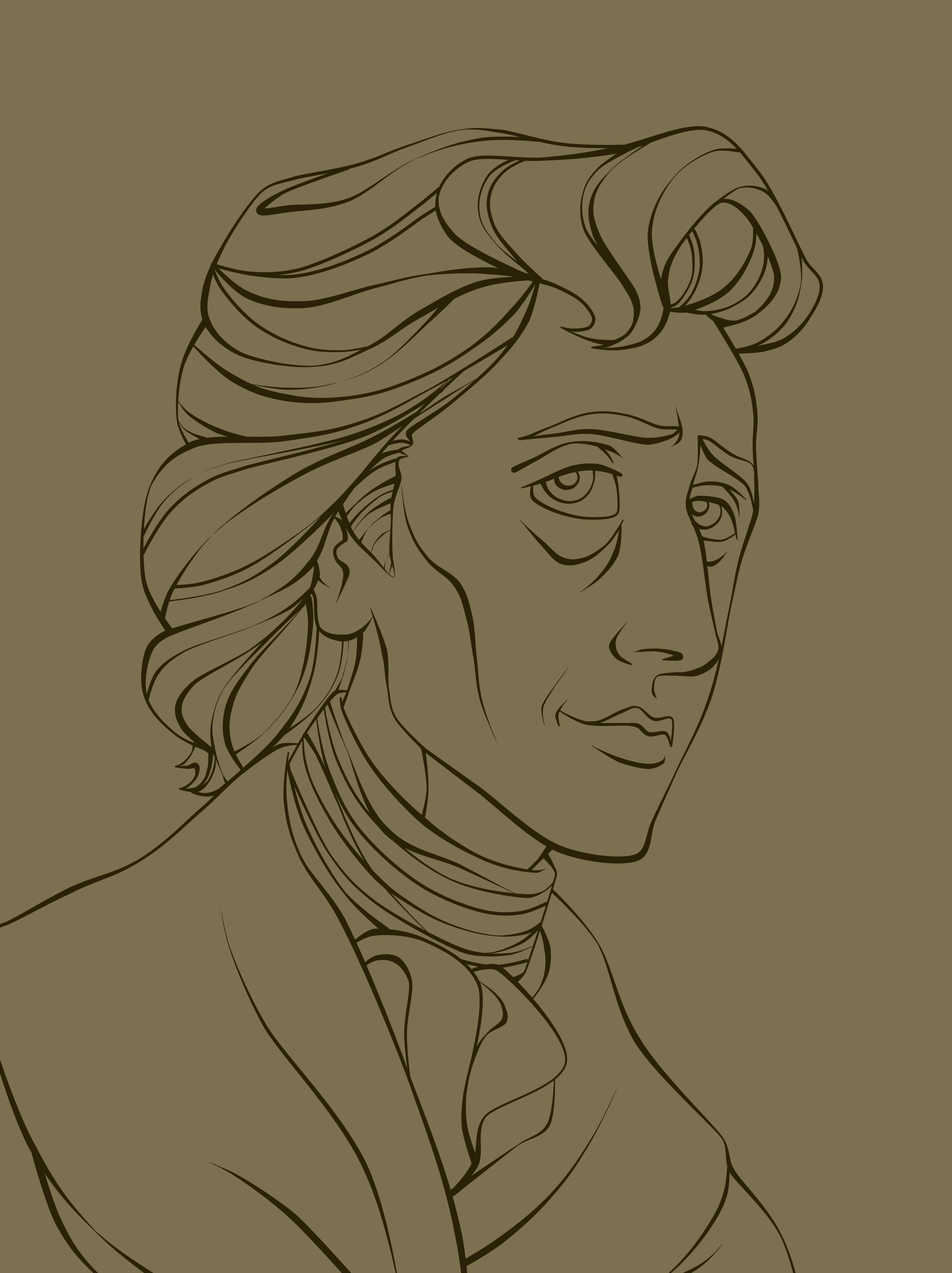 Chopin Portrait LineArt