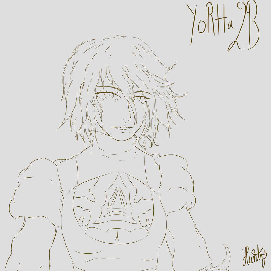 2B ( lineart ) by HuntryTry on DeviantArt