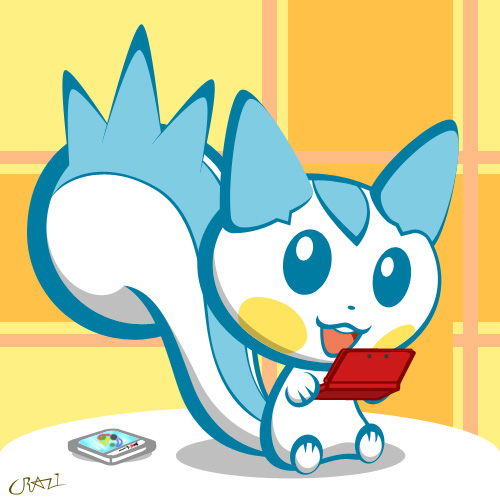 Pachipachi playing the 3DS