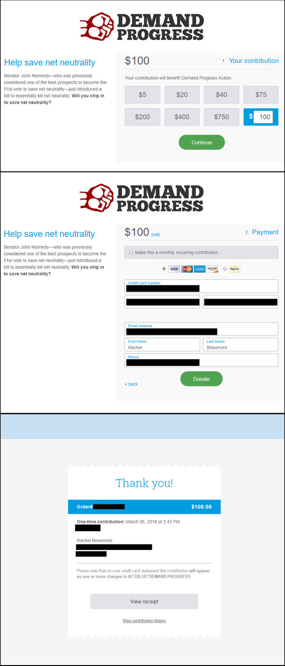 March Donation for Net Neutrality