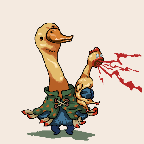 lisa the painful goose with chicken