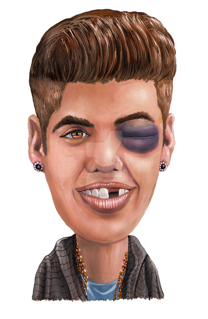 JUSTIN BIEBER smiling with tooth missing and b by RodgerHodger on