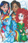 Rainbow Dash, Merida, Mulan and Pocahontas