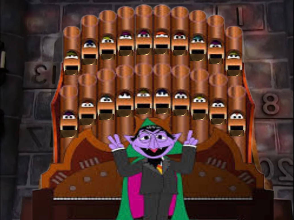Sesame Street Number Of The Day Organ Number Of The Day Pipe Organ Mirrored Clipart by Muppetgeek2003 on