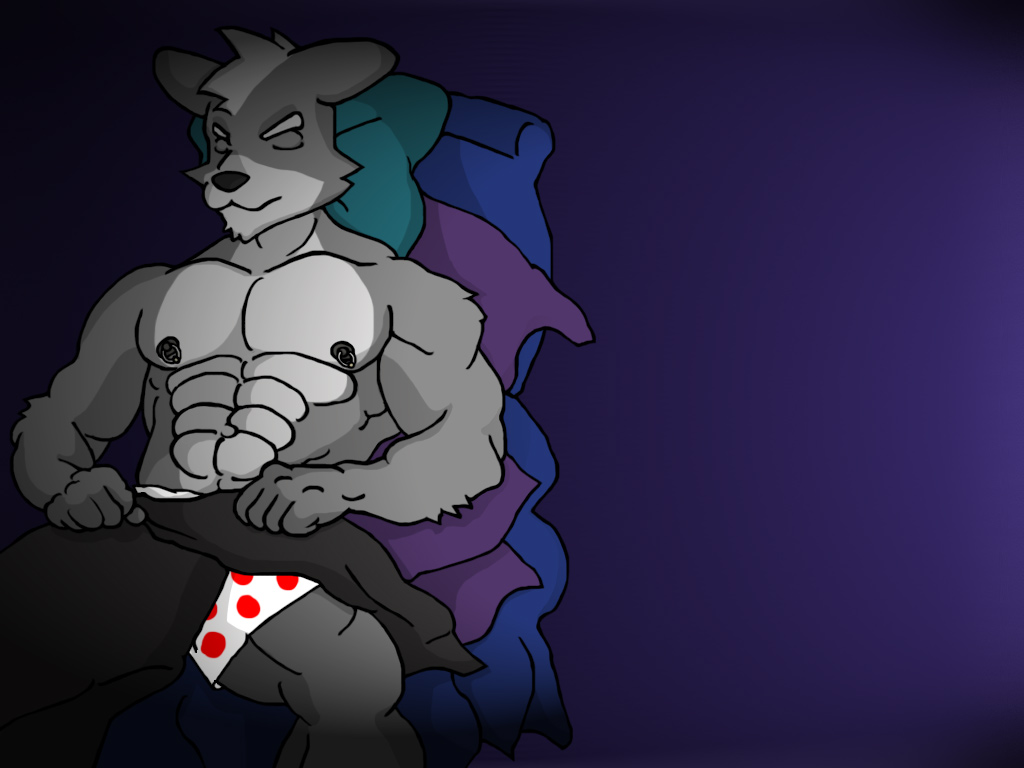 Wolf on Bed Wallpaper