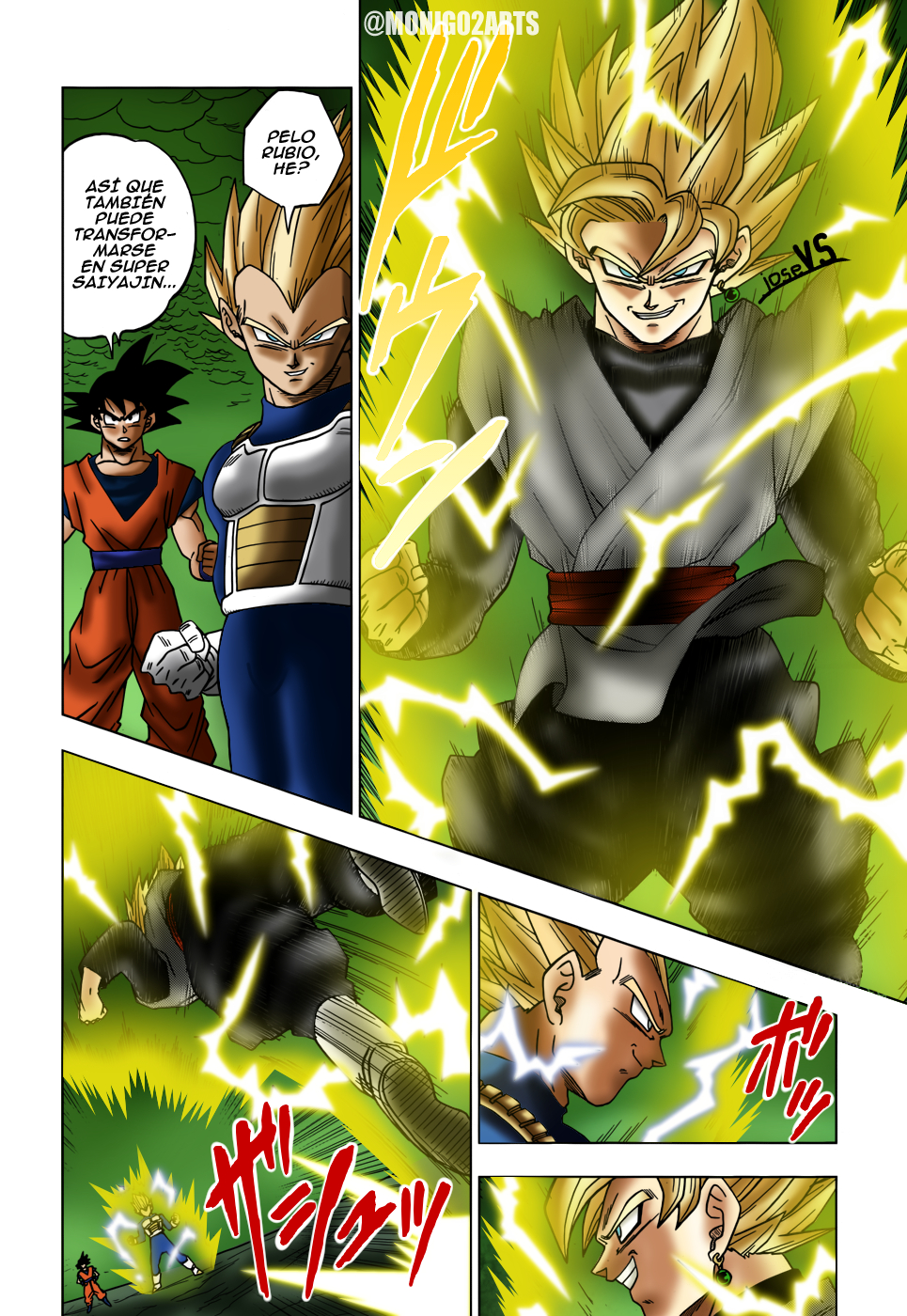 GOKU BLACK SSJ 2 VS VEGETA SSJ BLUE!! Manga colored by me.…