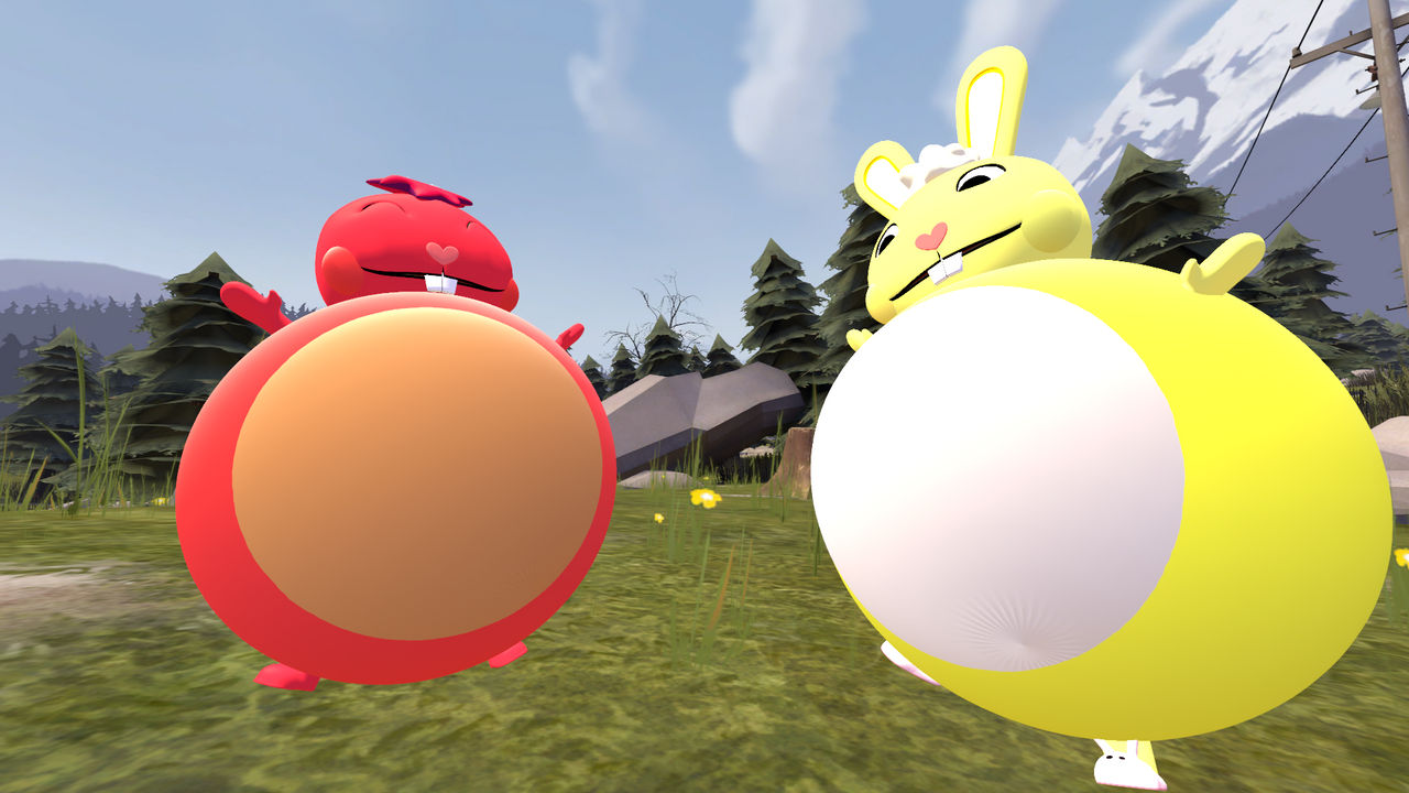 inflated cuddles and Flaky by Htf-growth-fan on DeviantArt