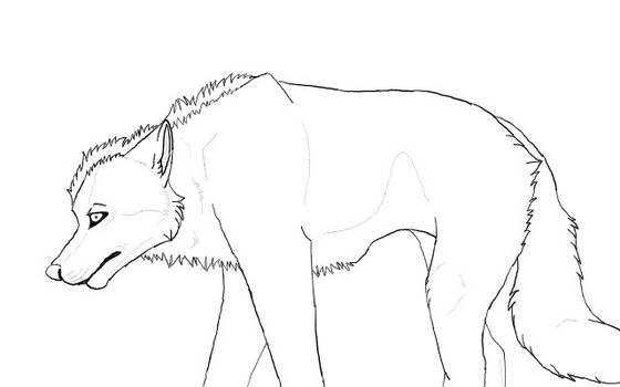 Fire wolf sketch lineart