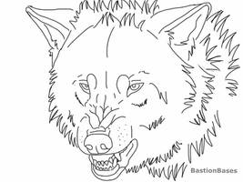 Free Snarling Wolf Lineart