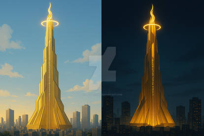 The Golden Spire (AI Concept)