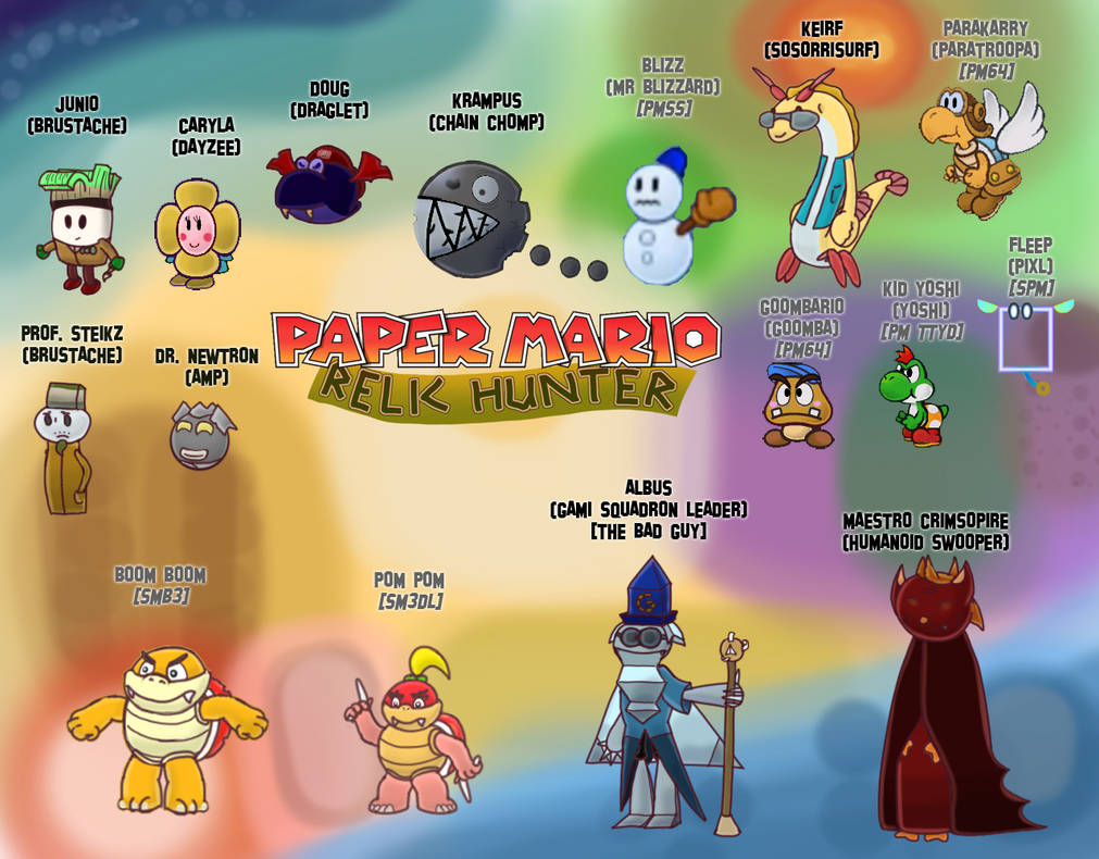 Paper Mario Relic Hunter characters by DerekminyA on DeviantArt