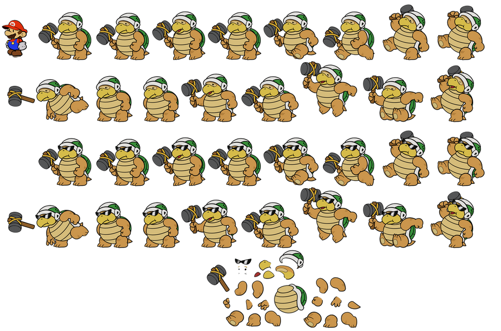 Sledge Bro Paper Sledge Bro (Paper Mario Color Splash) by DerekminyA on DeviantArt