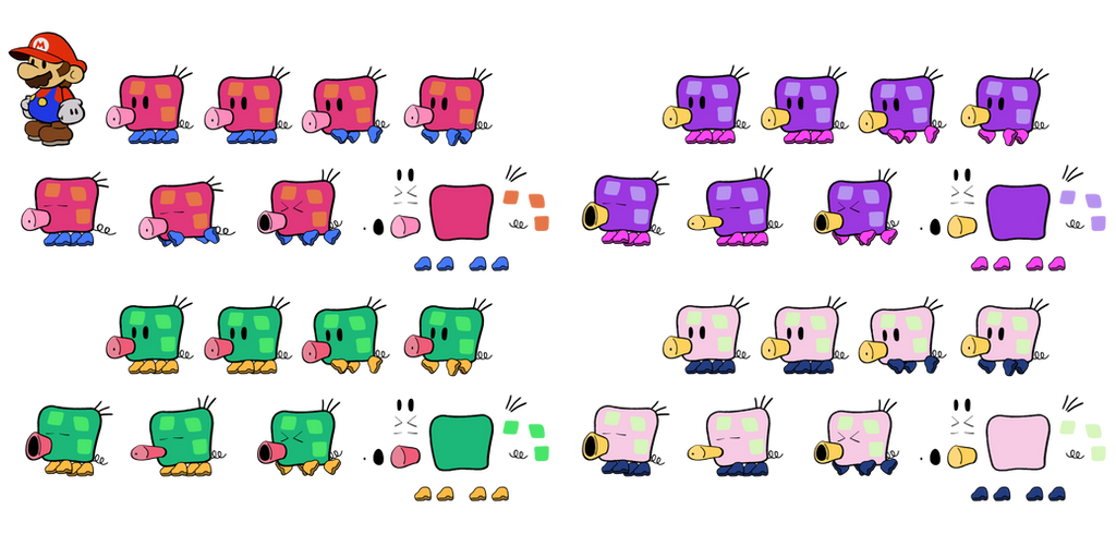 Squogs Paper Mario Squigs v2 (Super Paper Mario) by DerekminyA on DeviantArt