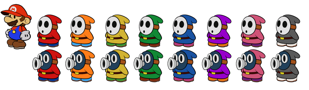 Shy Guy and Snifit eighth gen preview by DerekminyA on DeviantArt