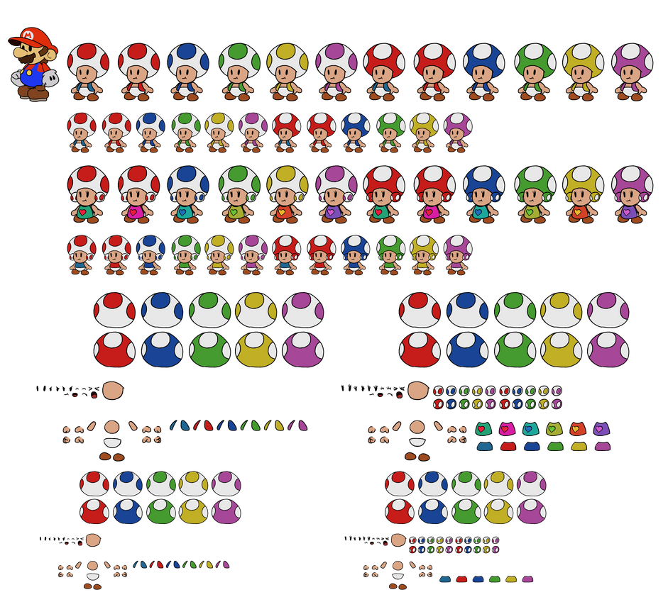 Toad (Paper Mario Style, Modern) by DerekminyA on DeviantArt