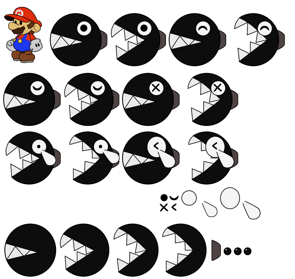 Chain Chomp (Paper Mario-Style, Modern) by DerekminyA on DeviantArt