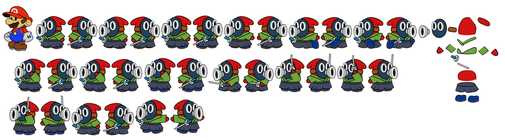 Samurai Snifit (Paper Mario-Style, Modern) by DerekminyA on DeviantArt