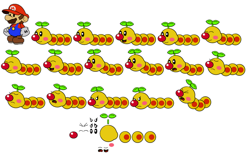 Squogs Paper Mario Squiggler (Paper Mario-Style) by DerekminyA on DeviantArt