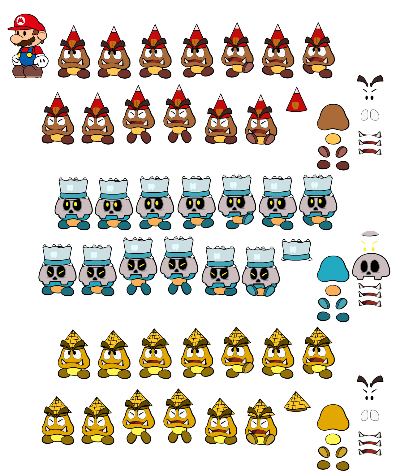 Restricted spike Goombas (Paper Mario, Classic) by DerekminyA on DeviantArt