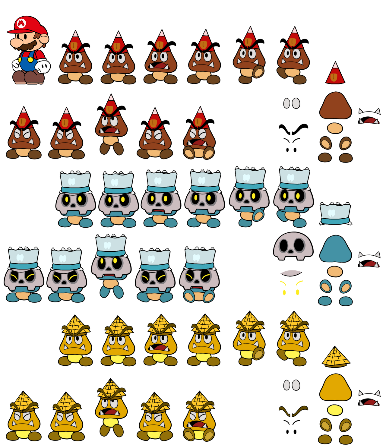 Restricted spike Goombas (Paper Mario, Modern) by DerekminyA on DeviantArt