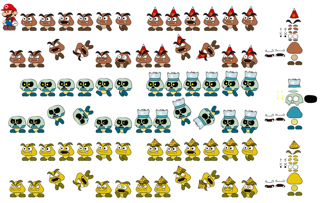 Goomba (new modern design) (Paper Mario-Style) by DerekminyA on DeviantArt