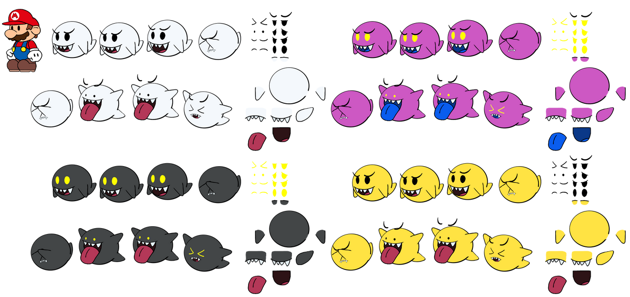 Boo (revamped design) (Paper Mario-Style) by DerekminyA on DeviantArt