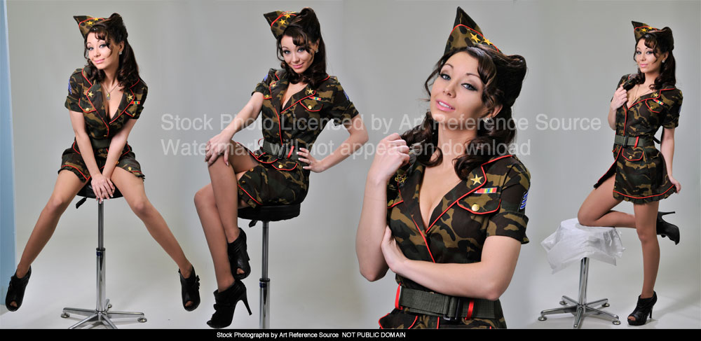 Molly - Retro Military Pin Up Poses Stock