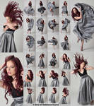 Stock:  April in Silver Dress Tossing Her Hair
