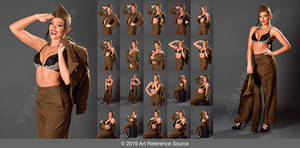 New Model Savannah in Millitary Pinup Poses