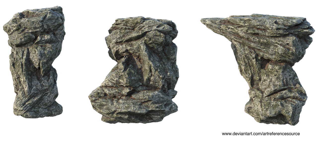 Three Big Rocks Free stock PNG: Three large rocks by ArtReferenceSource on DeviantArt