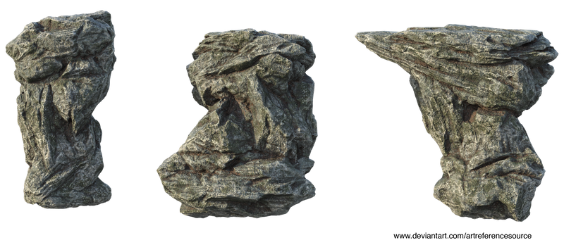 Free stock PNG:  Three large rocks