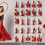 Stock:  Mara Ballet Poses in Red Gown