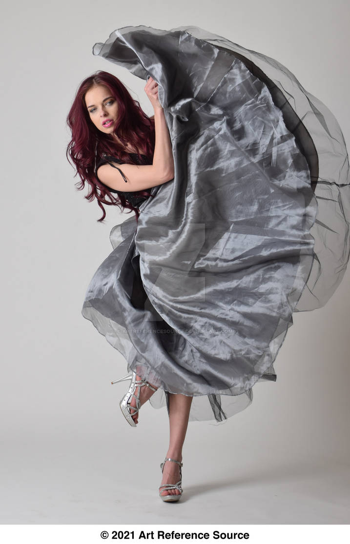 Stock: April dramatic fashion pose silver dress by ArtReferenceSource ...