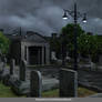 Free stock backgroud:  Cemetery at night