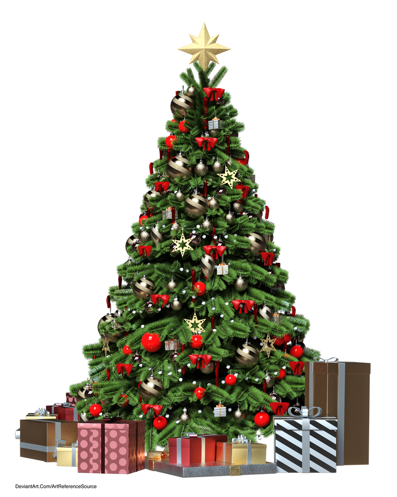 Free Stock PNG Christmas Tree and Gifts by ArtReferenceSource on