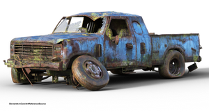 Free stock PNG: Old rusty broken down pickup