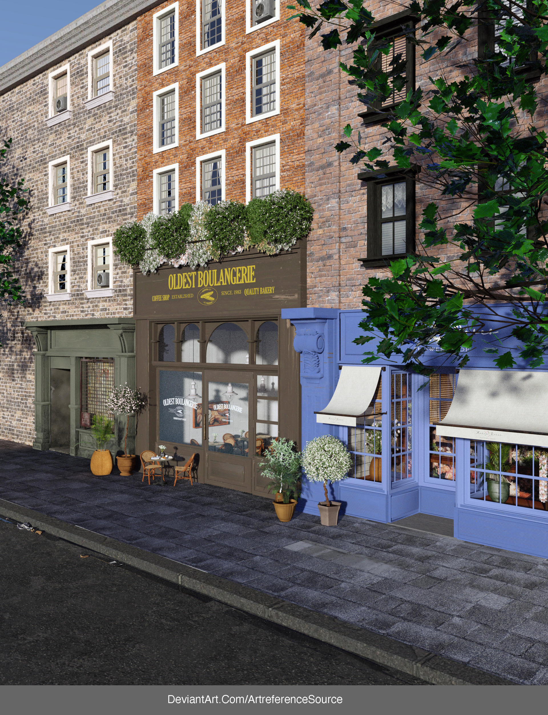 Small Store Reference Image Free stock JPG: Upscale small town stores by ArtReferenceSource on ...
