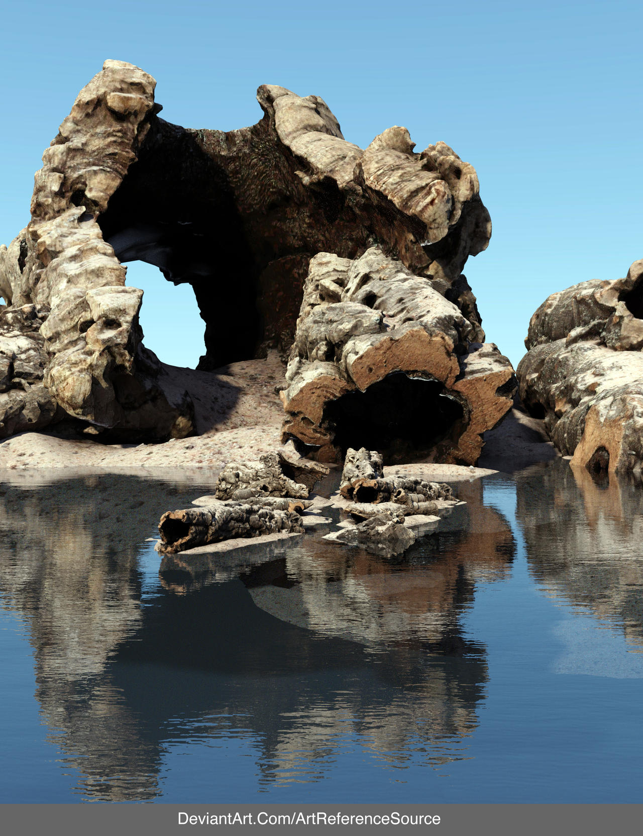 Free Stock Background: Large Rocks in Water by ArtReferenceSource on ...