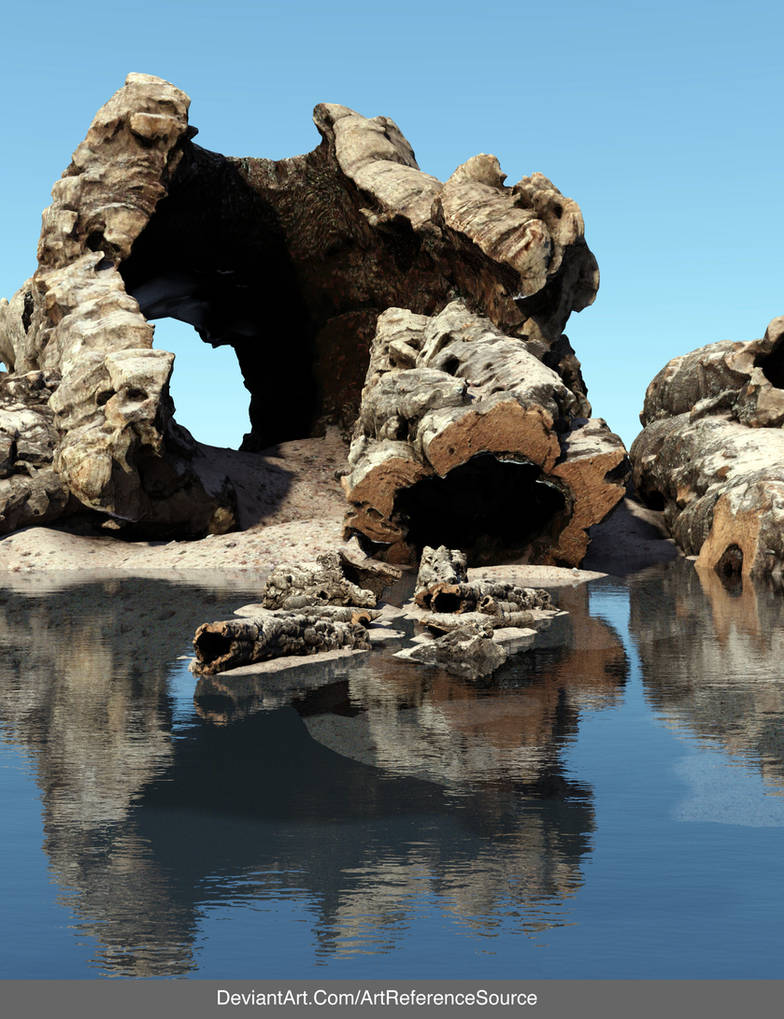 Free Stock Background: Large Rocks in Water by ArtReferenceSource on ...