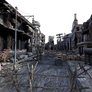 Free stock png: Destroyed town background.