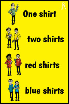 One shirt, two shirts, red shirts, blue shirts