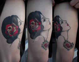 30's style pin-up tattoo